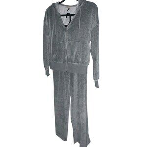 Universal Thread Velour Sweat-Set Heather Gray, Zip-Up Hoodie & Sweats, XS